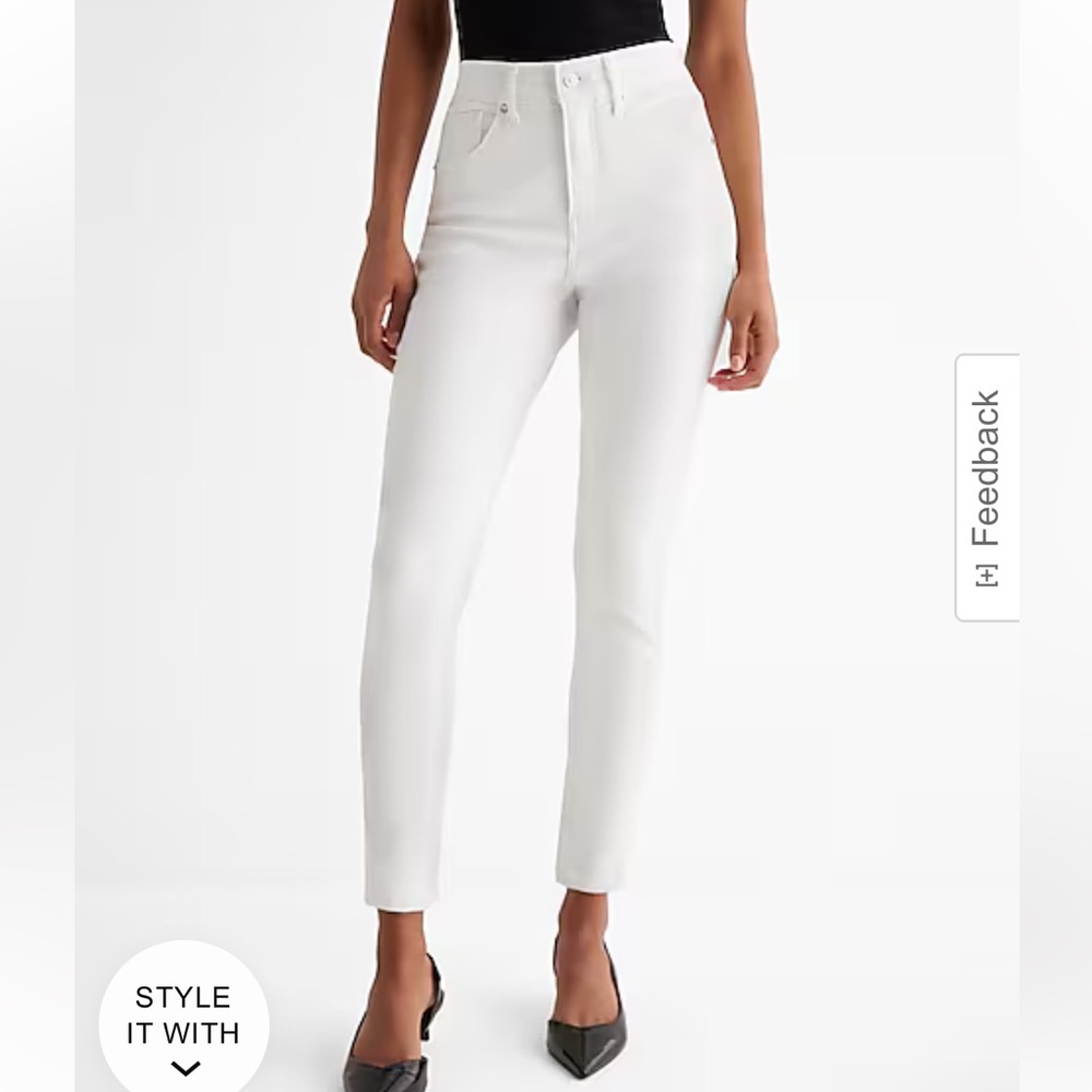 Express Skinny High Rise White Jeans Size 2 Regular length